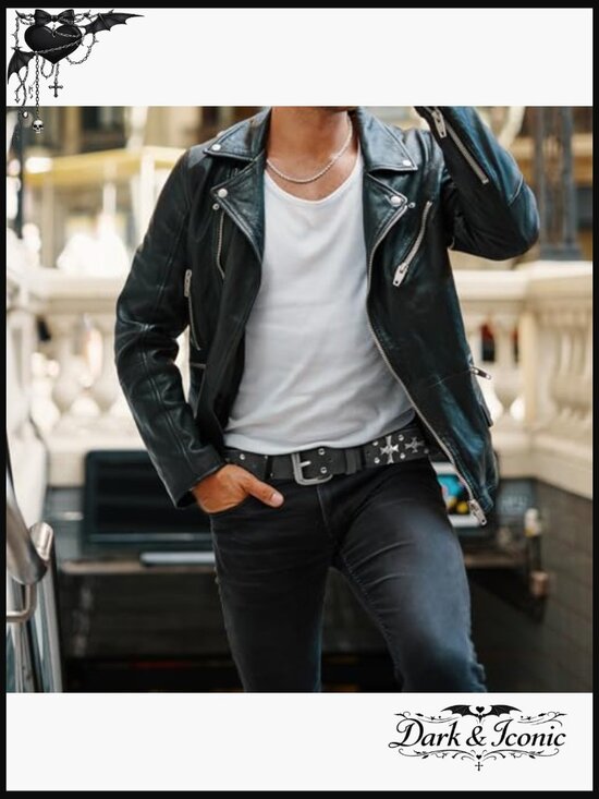 Studded Punk Rock Belt with Cross Rivets for Women main image 6
